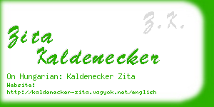 zita kaldenecker business card